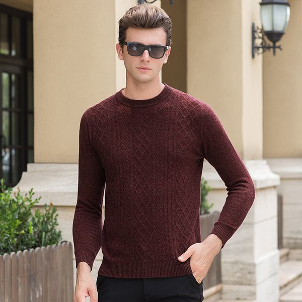 

2019 winter new arrivals thick warm sweaters o-neck wool sweater men brand clothing knitted cashmere pullover men -3xl, White;black
