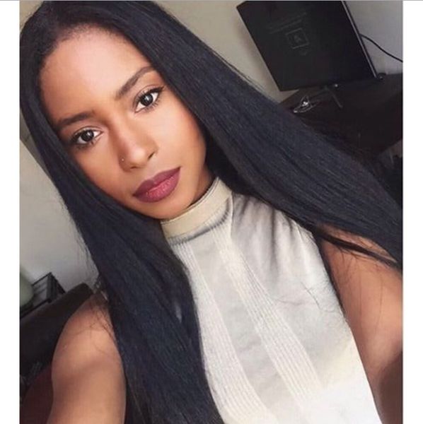 

foreign trade african black female hairpiece natural black in the bangs long straight hairpiece hood factory direct