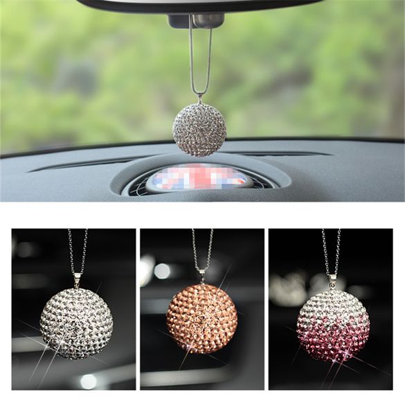 

car pendant diamond crystal ball car rear view mirror ornament hanging ornaments interior decoration creative birthday gifts