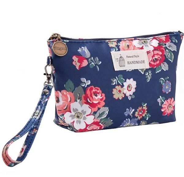 

cosmetic bag women nylon waterproof floral printing protable clutch wash bags 7colors