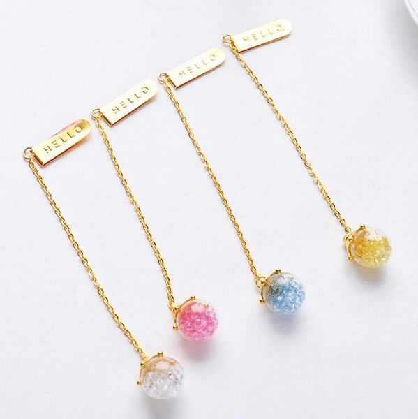 

24 pcs/lot creative diamond glaze pendant bookmark stationery school office supply escolar papelaria