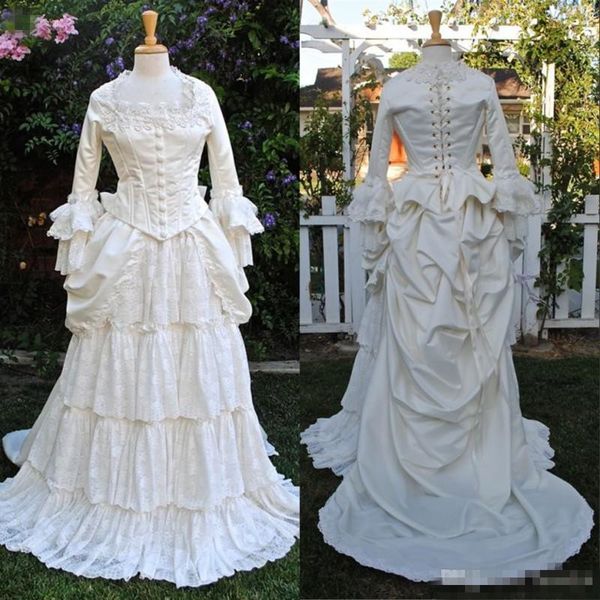 

2019 Викторианской Страна Свадебных платьев Customized Плюс размера платье Линии с длин