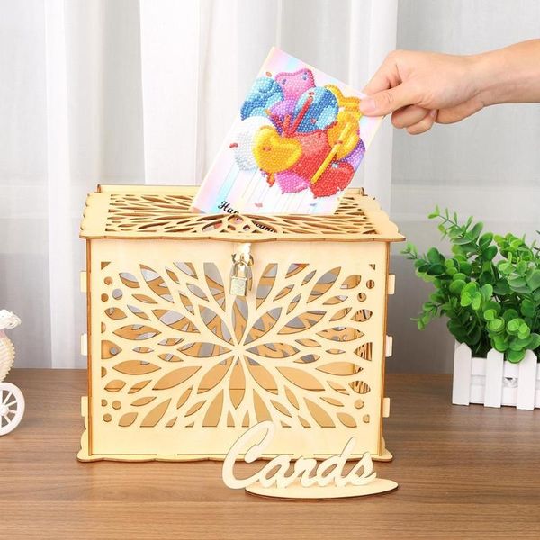 

hollow carving wooden diy wedding decoration supplies card money box craft other event party supplies