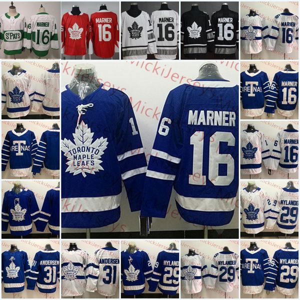 

Mens Toronto Maple Leafsohn Mitchell Marner 2019 ALL-STAR Jersey #29 William Nylander #31 Frederik Andersen Toronto Stadium Series Jersey