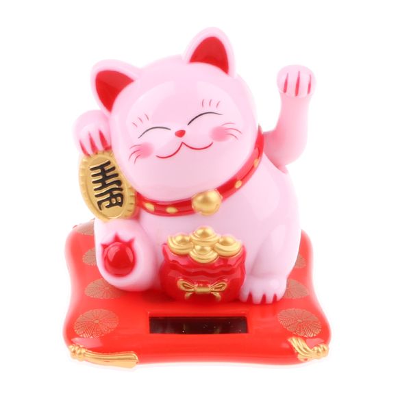 

plastic maneki neko model, shaking hands figure lucky cat car ornament home office decor