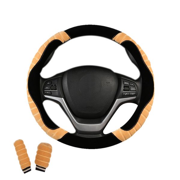 

3pcs set 15" plush steering wheel cover fluffy cover with handbrake gear shift