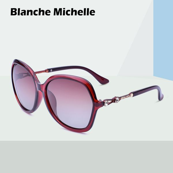 

blanche michelle 2019 square polarized sunglasses women gradient sun glasses women's driving oculos uv400 diamond, White;black