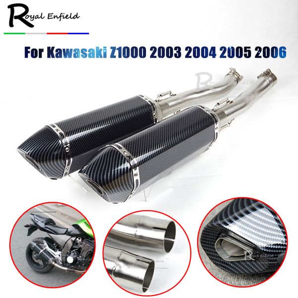 

motorcycle exhaust pipe z 1000 for z1000 2003 2004 2005 2006 shipping slip on mid pipe race exhaust