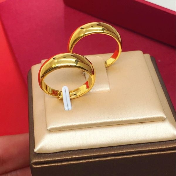 

Mens and womens imitation gold ring smooth ring brushed sand gold internal printing plated word opening ring will not fade for a long time