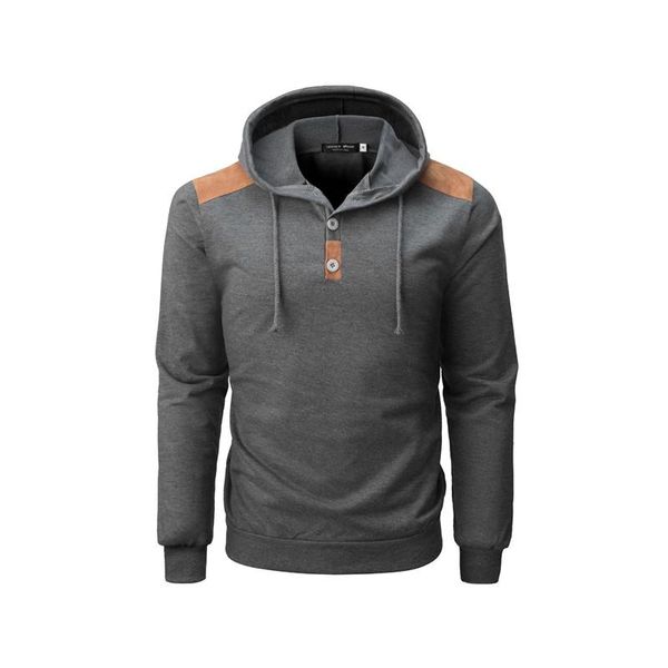 

щитовые мужские толстовки конструктор кнопок пуловер solid color тонкий мужские толстовки с капюшоном с длинным рукавом повседневные самцы о, Black