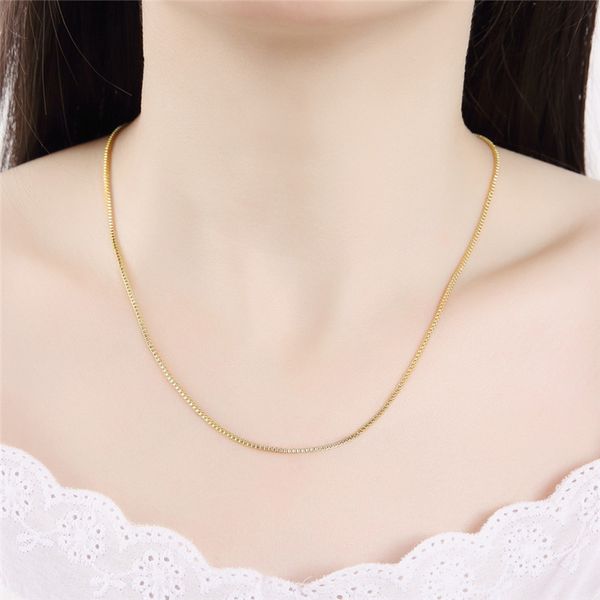 

necklace chains a necklace pendant joker box chain deserve to act the role of long sweater chain box seed chain extension accessories, Silver