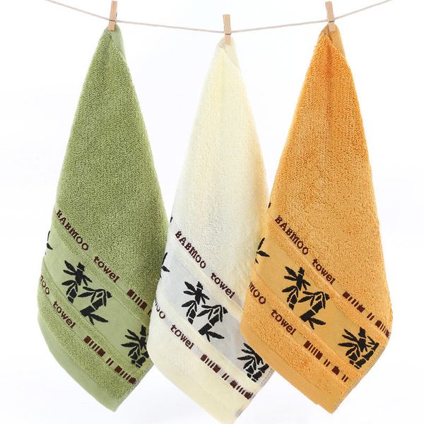 

bamboo fiber plain square towel home gift 34*34 kindergarten for water absorption face towel super absorption thicken hand tow