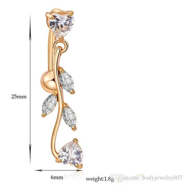 

d0687 ( 1 color ) nice style belly ring clear color as imaged piercing body jewlery navel belly ring body jewelry, Silver