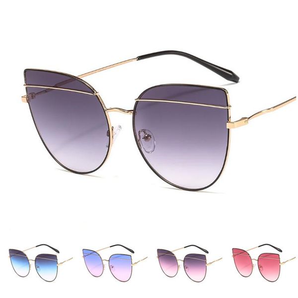 

fashion women & men alloy sunglasses cat eye sun glasses goggles anti-uv spectacles oversize frame eyeglasses adumbral a, White;black