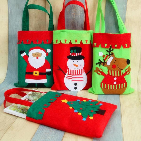 

christmas snowman santa claus reindeer candy bag xmas gift pouch handbag decor