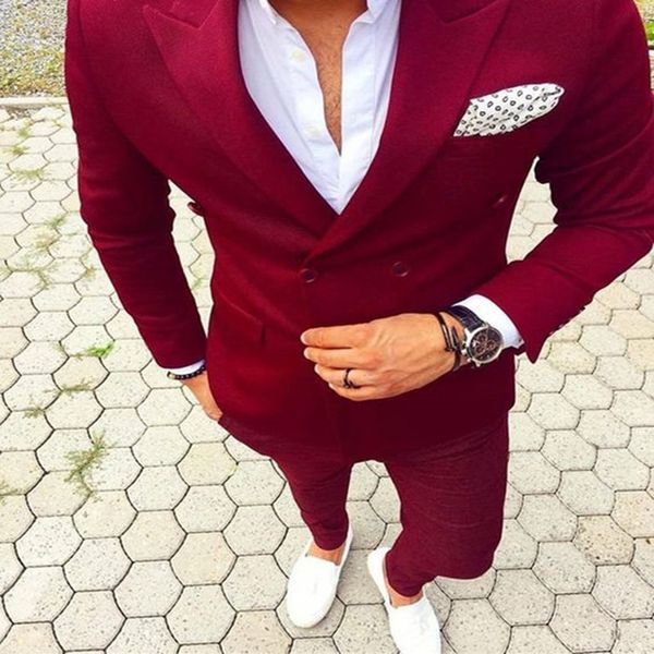 

peaked lapel double breasted men suit (jacket+pant) costume homme mens suits fashion latest coat pant design, White;black