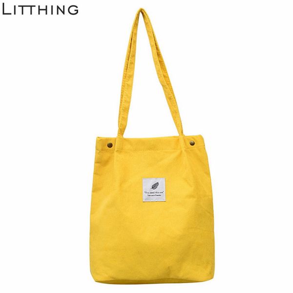 

litthing women corduroy shoulder bags shopping bag tote crossbody bags purses shopper casual handbag for women sac femme 2019 #n