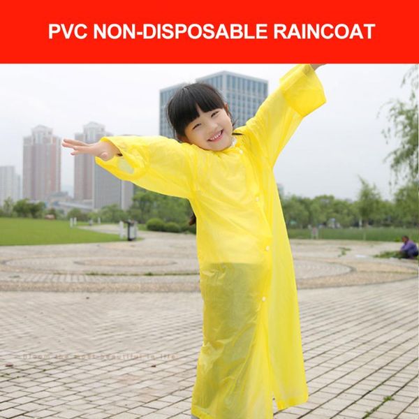 

non disposable children raincoat outdoor sport hiking travel pvc frosted waterproof rain gear coat blue/yellow/pink/purple