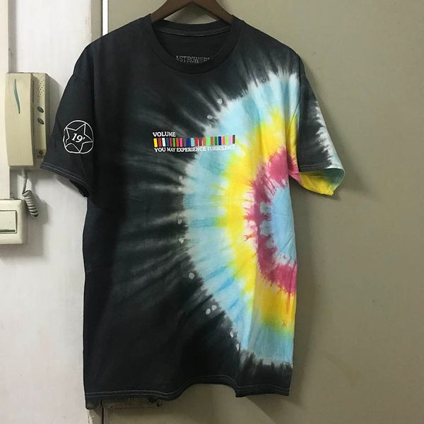 

2019 новый трэвис скотт astroworld фестиваль run tie dye tee t мужчины женщины высокого качества astroworld трэвис скотт футболки sh190823, White;black