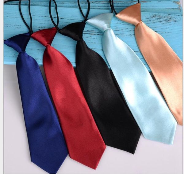 

2019 rubber band elastic tie fashion new compact pure-color spinning children's tie, Blue;purple