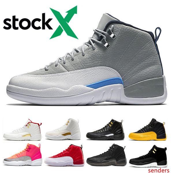 

stock x 12 12 basketball shoes for men women designer mens wolf grey reverse taxi michigan punch game royal sport trainer shoes