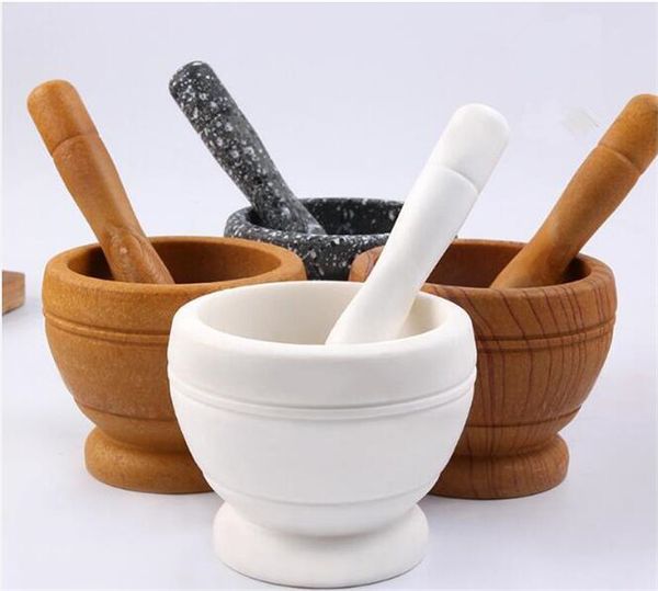 

30pcs mortar and pestle kitchen garlic mills pounder cuisine garlic mills mixing pot herb pepper minced tool mortar grinder g424