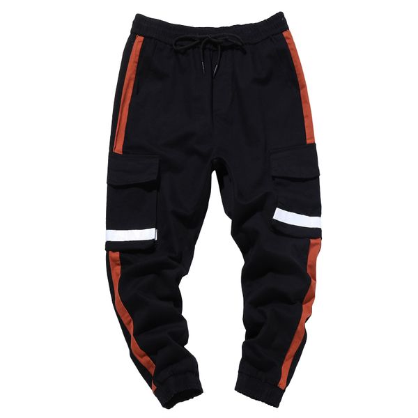 

large size thin section pants male plus size spring brand overalls loose large sports pants trousers casual joggers, Black