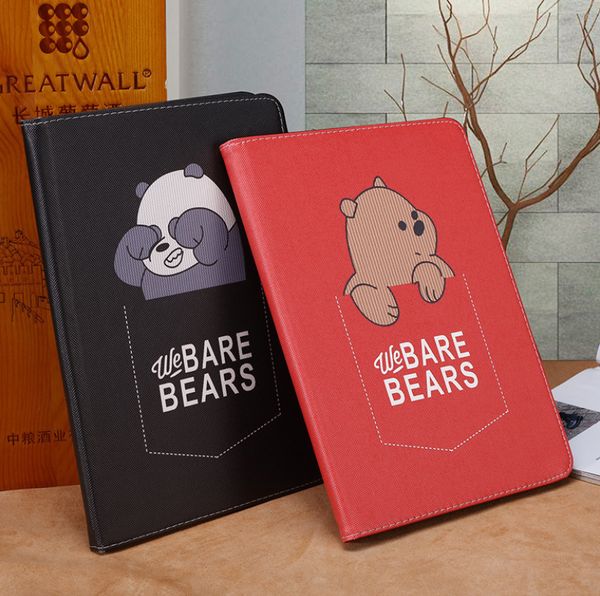 

cartoon bear designer for ipad 9.7 mini 12345 ipad 10.2 new style pu leather + soft silicone eva pc cover anti - fall