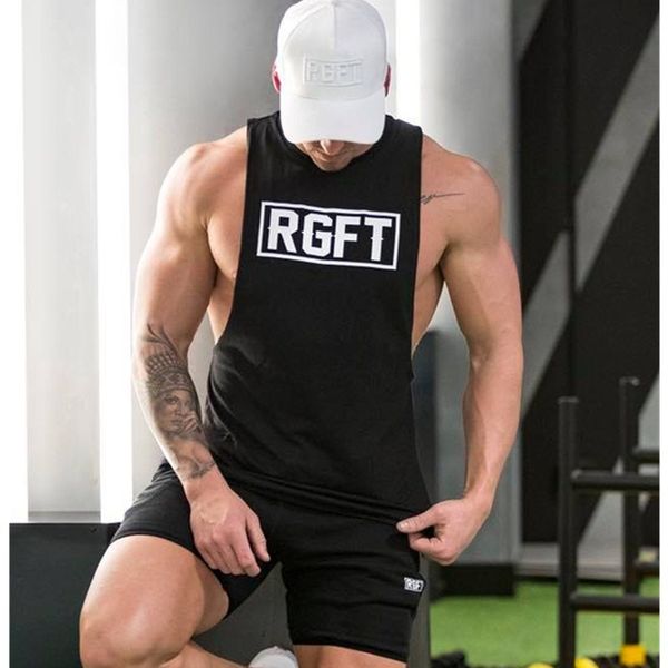 

2019 muscle fitness brothers running sports summer men's vest loose-fit deep-casual men's vest, Black;blue