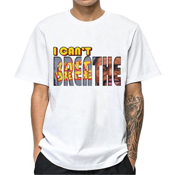 

i cant breathe short sleeve men tshirts hip hop casual new t shirts fashion summer male skateboard round neck printed streetwear tshirt, White;black