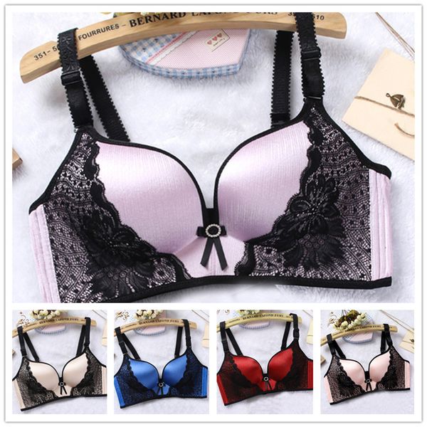 

Deruilady Women Push Up Bra Lace Bralette Adjusted Comfortable Wireless Bra Underwear Women Sexy Lingerie Plus Size C D Cup