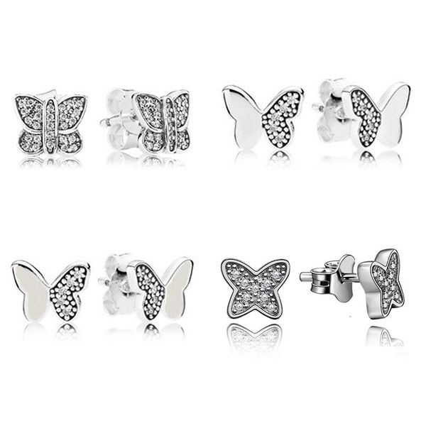 

stud mandy fashion 100% silver law 925 butterfly earrings nice little lovely shape accessories suitable femme, Golden;silver