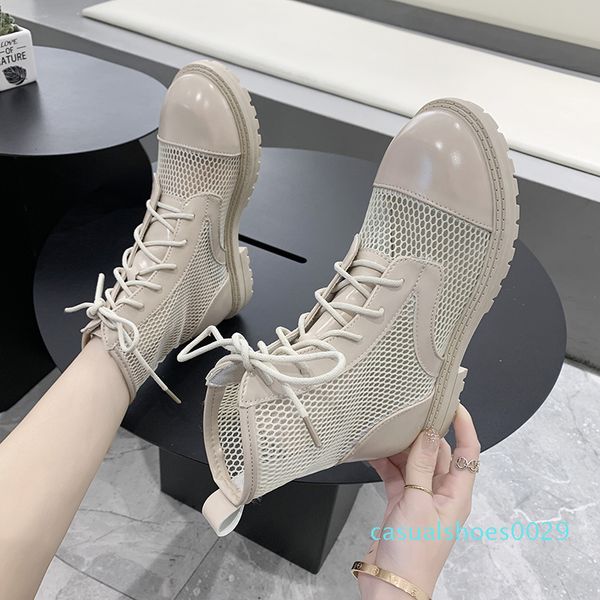 

2020 summer gladiator sandals lace up casual shoes woman mesh sandal boot black breathable martin boots sandalias mujer
