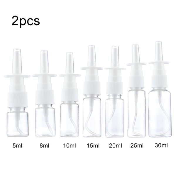 

2pcs 10ml/20ml/30ml white empty plastic nasal spray bottles pump sprayer mist nose spray refillable bottling packaging mylovethome