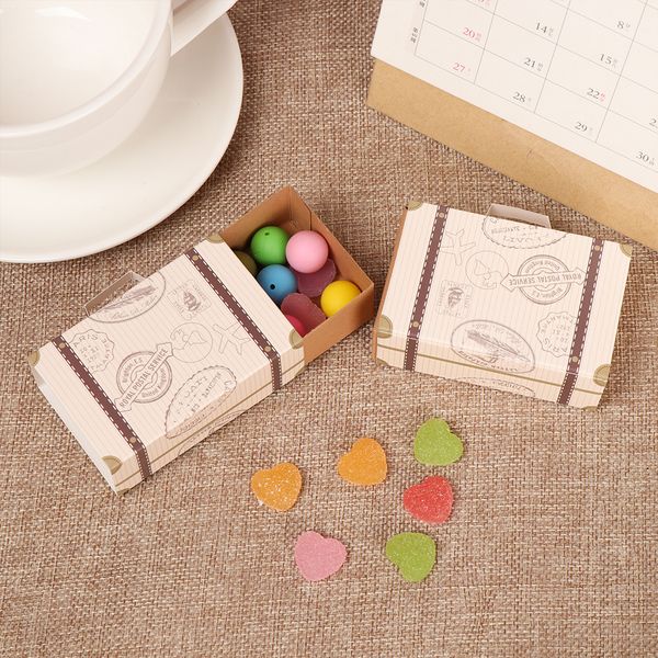 

10/20pcs travel classic theme elegant style gift box suitcase candy boxes wedding birthday anniversary favor boxes