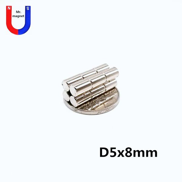 200 pcs 5x8 5 * 8 mm ímãs N35 Permanente Bulk pequeno redondo NDFEB Neodímio Disco Dia. Ímã raro forte super poderoso da terra de 5mm para caixas dos sacos de jóias