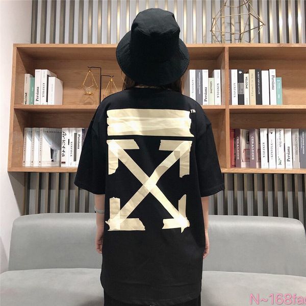 

2020 new off counter classic women's t-shirt black white trendy mandatory must not discolor can't afford ball size m-xxl, Gray;blue