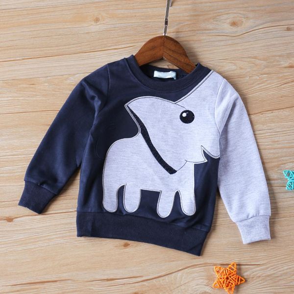 

toddler baby boys kids cartoon elephant sweatshirt pullover t-shirt casual, Black