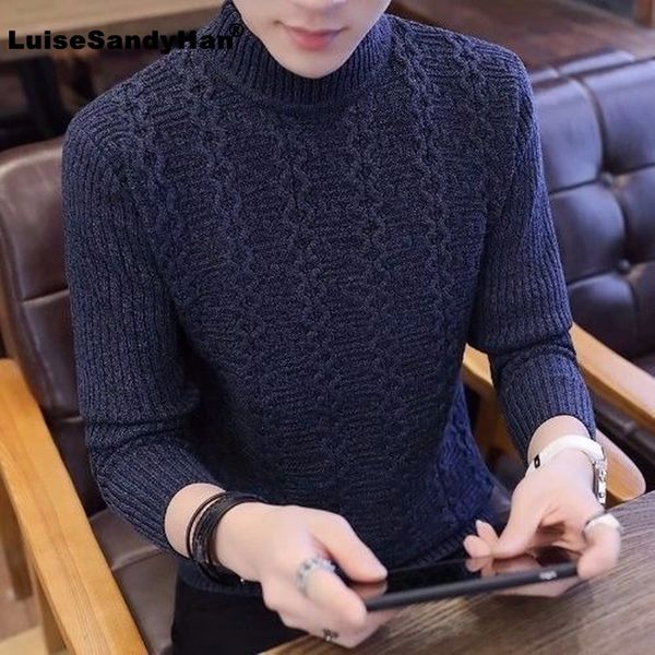 

men's sweaters turtleneck jacquard striped bottoming sweater man long-sleeved solid simple commuter undecorated pullover spring, White;black