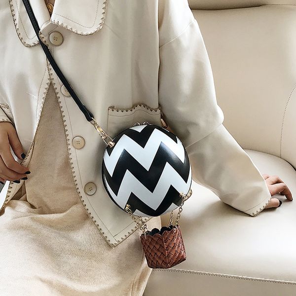 

women's bag 2019 fashion contrast crossbody creative air balloon small round bag ms. wallet shoulder crossbody