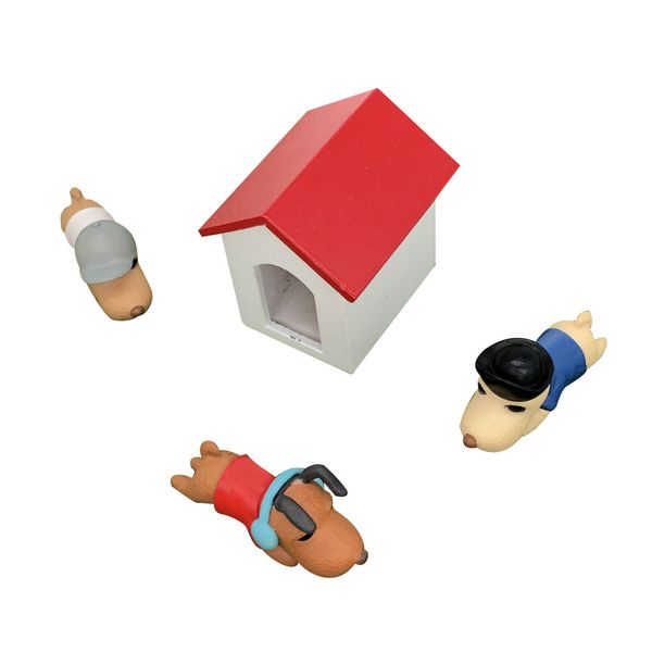 

1:12 dollhouse garden miniature wooden kennel with dogs kids pretend play toy#p5