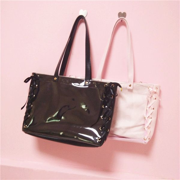 

clean transparent bag casual tote bags women shoulder bag second cute anime supplies fashion handbag torebki damskie