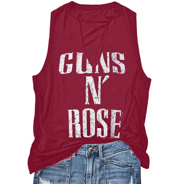 

girl short sleeve clothes for women guns n'rose 5 colors large size sleeveless t shirt female t-shirt camisas, Black;red