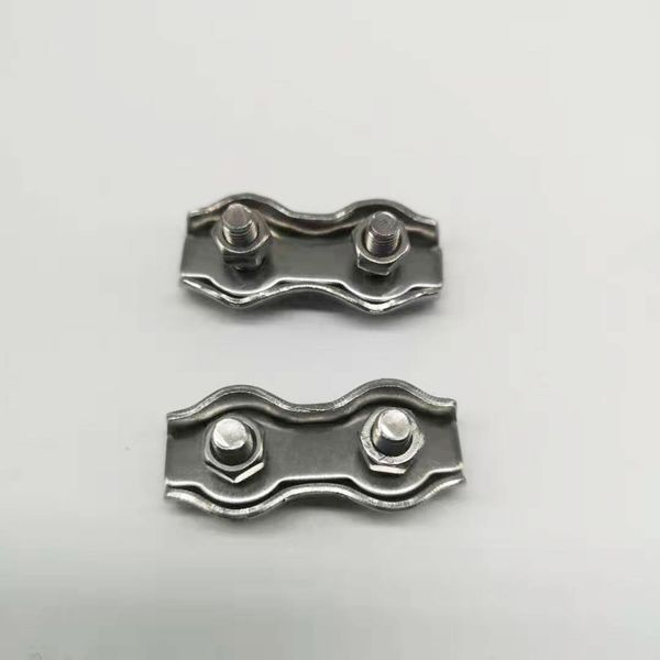 

10pcs(4mm) stainless steel 304 m4 duplex cable clamp wire rope clips/fixing
