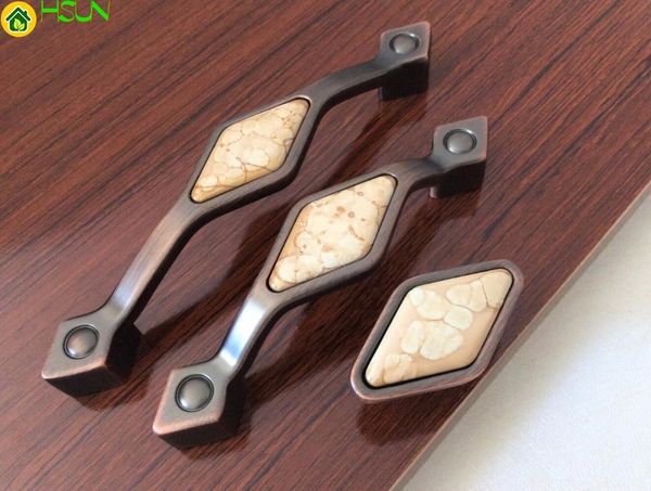 2019 Unique Crack Ceramic Drawer Knobs Handles Red Bronze Cupboard