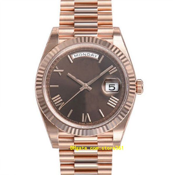 

wristwatches original box casual modern casual modern men's watches day date 228235 president 40mm gold chocolate roman dial watch, Slivery;brown