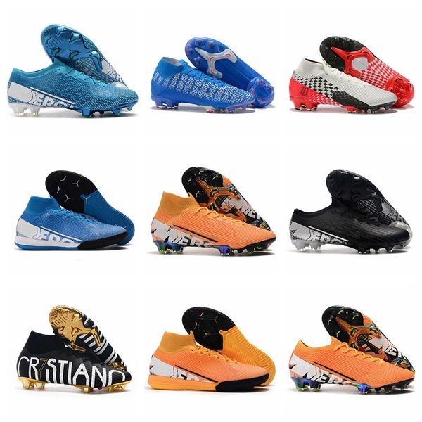 

2019 mens soccer shoes superfly 7 elite se fg soccer cleats cr7 neymar football boots mercurial vapors 13 elite fg