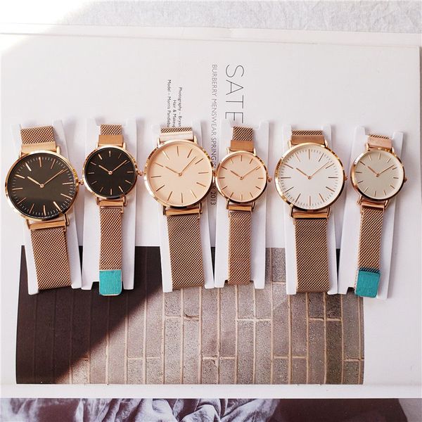 

New Fashion Couple 40mm/32mm Girls Steel Strip DVV Lovers Watches Mens Watches Quartz Luxury Watch Clock Relogio Feminino Montre Femme