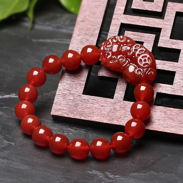 

natural three money onyx bracelet money men and women models crystal bracelet onyx, Black