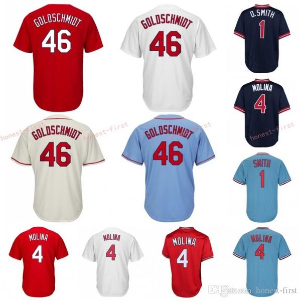 

46 Paul Goldschmidt 25 Dexter Fowler St. Louis Baseball Cheap Cardinals 1 Smith 4 Yadier Molina Milwaukee Yount Brewers Stitched